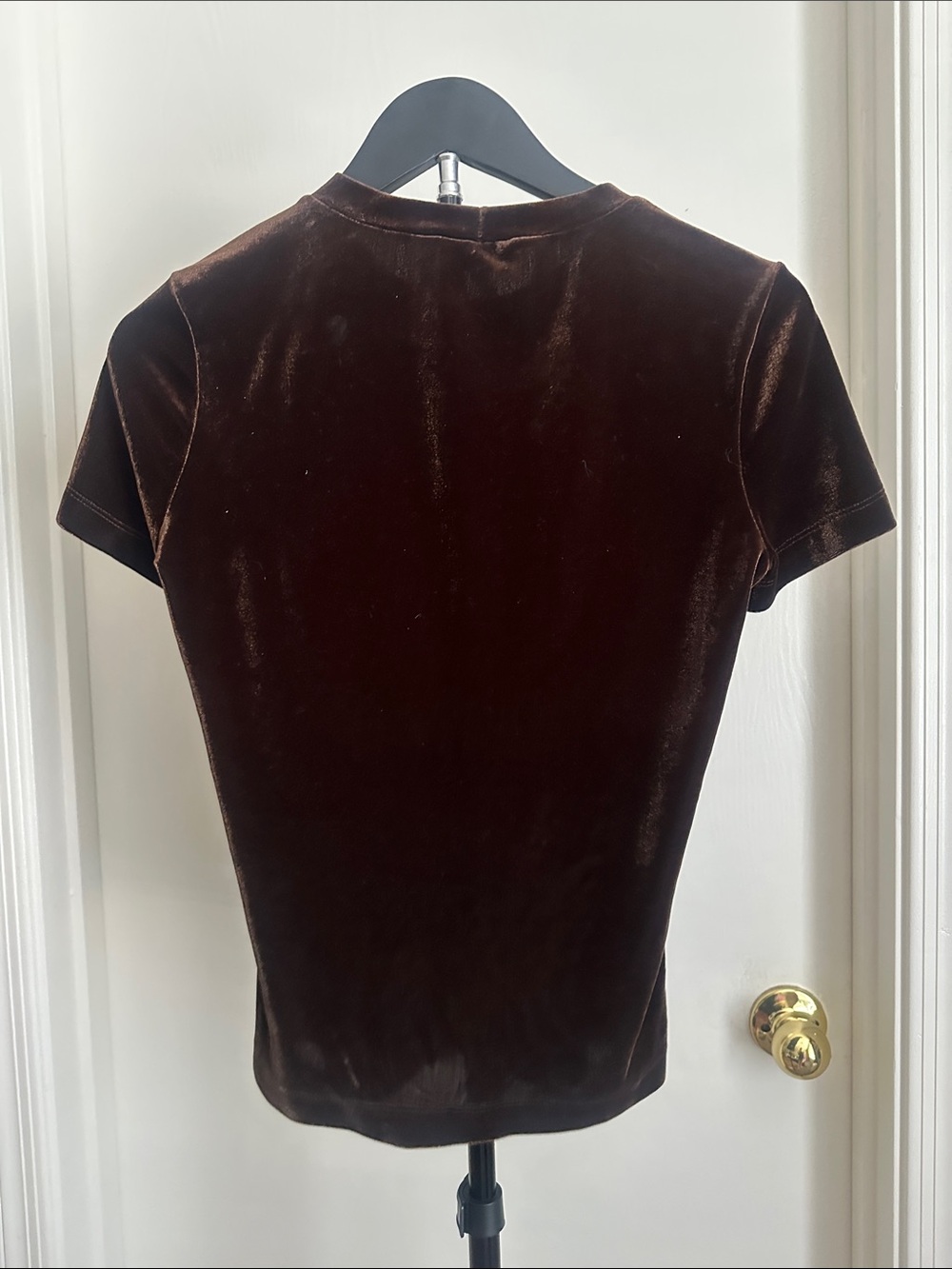 BCBG Brown Velvet Tee - Picture 6 of 8